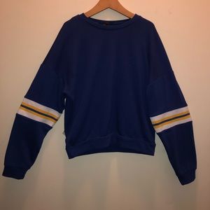 Forever 21 Blue sweatshirt with jersey stripes